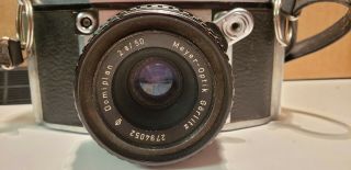 Vintage Exa Ihagee Dresden SLR Film Camera Rare Meyer Optik Gorlitz 2.  8/50 Lense 3