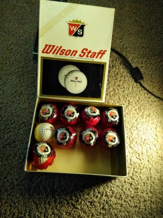 Very Rare 9 Golf Balls Vintage Wilson Staff Made In Scotland Rare