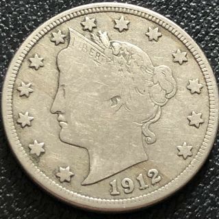 1912 D Liberty Head Nickel 5c Denver Better Grade Rare 17209