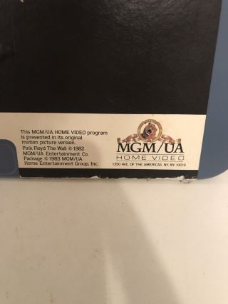 Rare Vintage CED Video Disc MGM Pink Floyd 