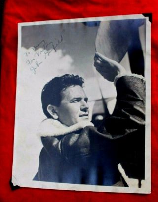 Rare John Garfield Signed Autograph 8 X 10 Wwii " For Victory " Pilots Jacket