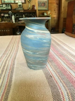 Vintage 5 1/8th " Niloak Mission Swirl Pottery Vase Rare