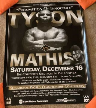 Mike Tyson Vs Buster Mathis Onsite Boxing Poster 1995 Rare And Vintage