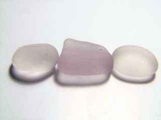 3 L - Xl Palest Lavender Pink 0.  84oz Rare Seaham English Sea Glass