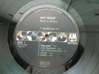 AMY GRANT - Heart I Motion 1991 Korea Vinyl LP INSERT No barcode Rare Sleeve NM 4