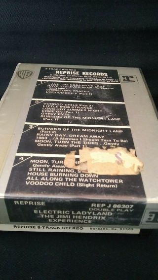 THE JIMI HENDRIX EXPERIENCE ELECTRIC LADYLAND 8 eight TRACK TAPE RARE WITH SLIP 3