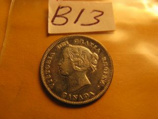 Canada 1899 Rare Silver 5 Cent Coin Id B13.