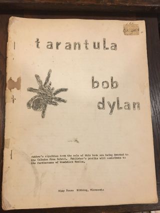 Rare Tarantula By Bob Dylan (mimeographed/pirated Book) Wimp Press Hibbing,  Mn