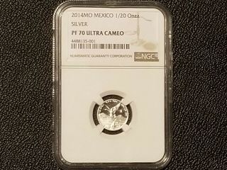 2014 Mexico 1/20 Oz Silver Libertad Proof Ngc Pf70 Key Date Only 1,  850 Rare
