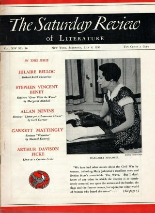 Rare Vintage " The Saturday Review " Margaret Mitchell (gone With The Wind)
