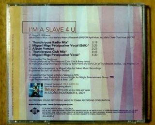 Britney Spears - I ' m A Slave 4 U The Remixes RARE 5TRK POP DANCE Promo SINGLE 3
