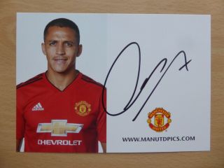 2018 - 19 Alexis Sanchez Signed Manchester United Club Card - Rare (15016)