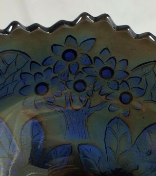 Fenton ORANGE TREE Carnival BLUE Glass 5 