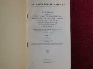 KATYN FOREST MASSACRE: INVESTIGATION/RUSSIA POLAND WWII/RARE 1942,  $100 2