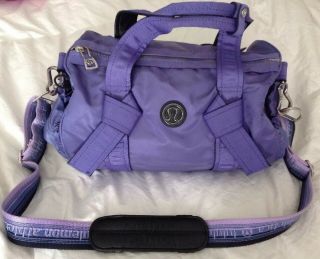 Lululemon Rare Dtb Mini Duffel Bag Persian Purple With Shoe Bag Yoga Gym Euc