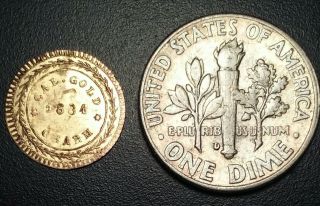 1884 Arms of California Gold 1/2.  Rare early die Eureka token/charm/exonumia/bar 3