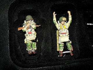 King & Country Us Airborne Paratrooper Set Of 2 Troopers (, Very Rare)
