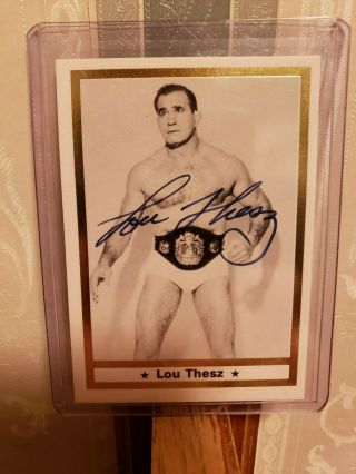 1991 Imagine Wrestling Legends Lou Thesz Gold Insert On Card Autograph Sp Rare ☆
