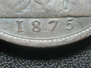 Victoria 1875 H One Penny (rare)