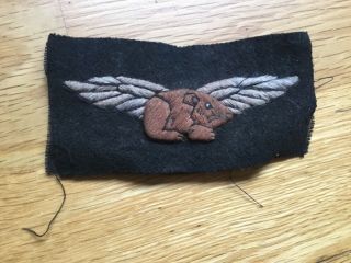 Rare Ww2 Raf Uniform Guinea Pig Club Badge Cloth Patch
