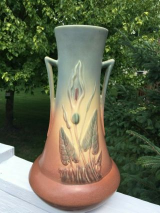 Rare Vintage Hull Pottery Calla Lily Vase 13 1/2 "