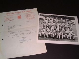 Stoke City Fc 1976 - 77 Rare Press Photo & George Eastham Signed Letter