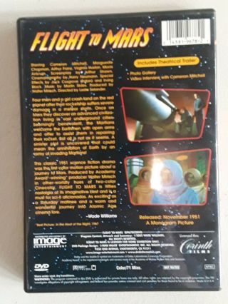 Flight to Mars DVD (1951,  2002) OOP Cameron Mitchell US Like - RARE DVD 3