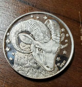 Very Rare Vintage 1/2 Oz Zodiac Sign 999 Fine Silver Coin Aries