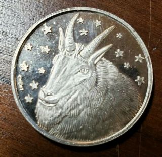 Very Rare Vintage 1/2 Oz Zodiac Sign 999 Fine Silver Coin Capricorn