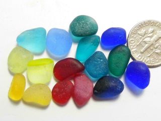 16 Xs - S Colour Inc Brights 0.  35oz Jq Rare Seaham English Sea Glass