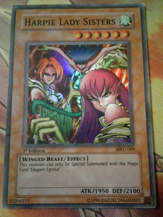 Yugioh Harpie Lady Sisters Rare Mrd 1st Edition Heavily Played