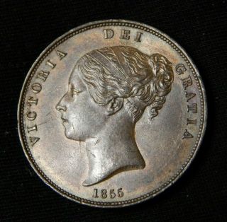 1855 Great Britain Penny - Gem Bu / Unc,  Rare