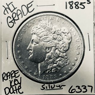 1885 S Morgan Silver Dollar Hi Grade U.  S.  Rare Key Coin 6337
