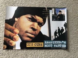 Ice Cube Amerikkka’s Most Wanted Promo Poster Rare Nwa Dr Dre Snoop Dogg