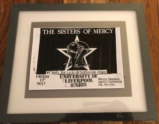The Sisters Of Mercy Flyer - Rare Memorabilia - Black & White Promo - Liverpool