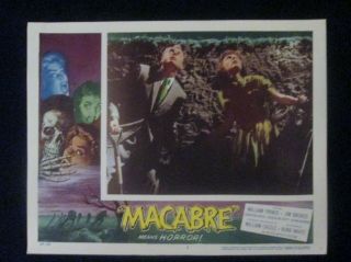 1958 Macabre Rare Classic Horror 11x14 Movie Lobby Card 3