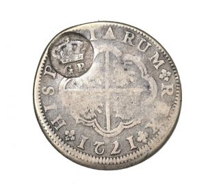 Rare Portuguese Azores Countermark / Counterstamp " (crown) / G.  P.  "