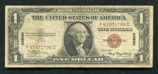 Fr.  2300 1935 - A $1 One Dollar “hawaii” Silver Certificate “f - C Block Rare” Vf