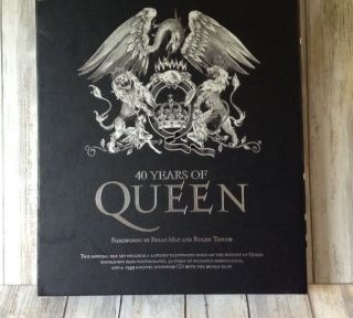 Rare Collectable 40 Years Of Queen Hard Back Book In Slip Cover With Inserts