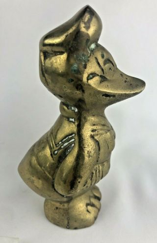 Rare Disney Vintage Old Donald Duck Brass Figure Statue Display