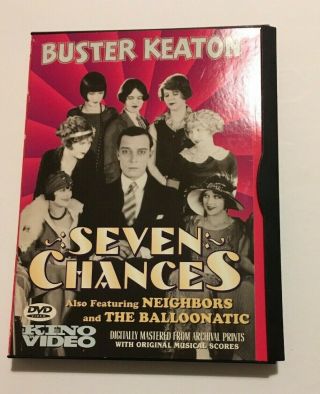 Seven Chances / Neighbors / The Balloonatic Dvd Buster Keaton Kino Video Rare