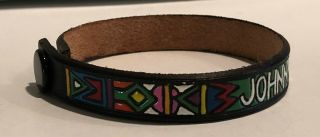 Johnny Clegg & Savuka ULTRA RARE promo leather embossed bracelet - NEVER WORN 2