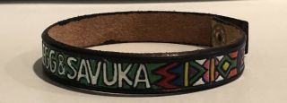 Johnny Clegg & Savuka ULTRA RARE promo leather embossed bracelet - NEVER WORN 3