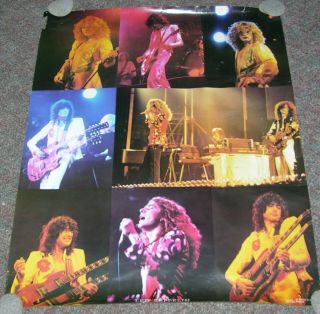 Vintage - Led Zeppelin Poster - 22x28 - Jimmy Page,  Robert Plant - Live - Rare