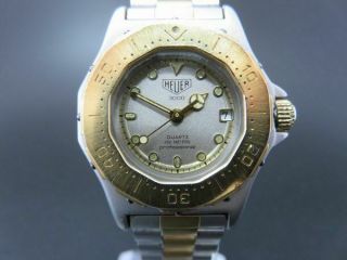 Rare Heuer 3000 Professional 934.  208 Quartz Watch Date Gold Plated [6100c]