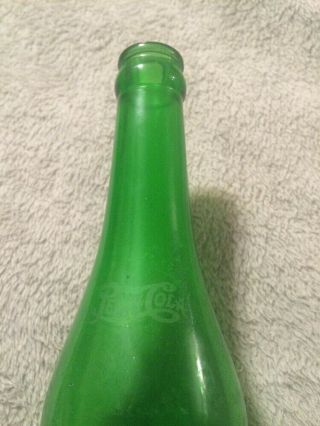 VINTAGE PEPSI:COLA DARK GREEN SODA BOTTLE WITH DOUBLE DOT ETCHED @RARE@ 2