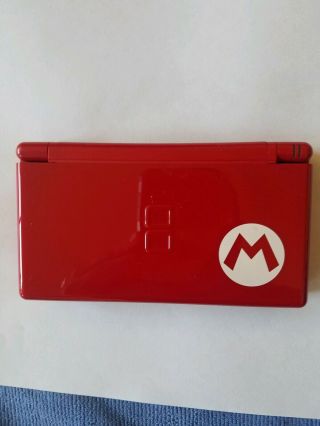 Nintendo DS Lite Mario Bros limited edition console.  Red.  Rare 2
