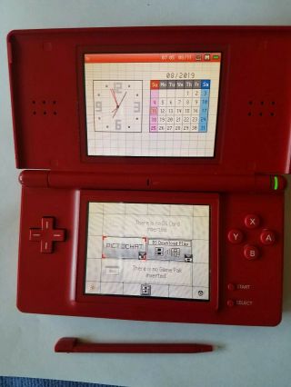 Nintendo DS Lite Mario Bros limited edition console.  Red.  Rare 5