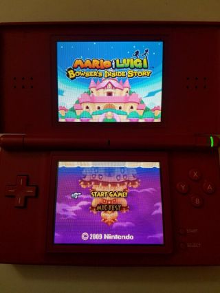 Nintendo DS Lite Mario Bros limited edition console.  Red.  Rare 6
