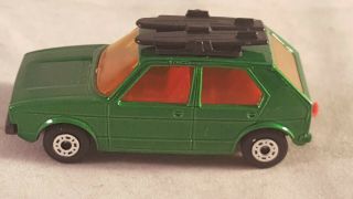 Matchbox Superfast 7 VW Golf / Dark Green Body / Rare Red Interior / & HTF 2